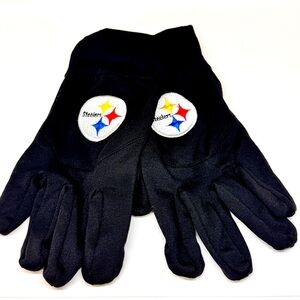 Pittsburgh Steelers NFL FOCO Gloves Black Gold Texting Touchscreen Grip One Size